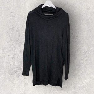 Zara Man Charcoal Grey Oversized Cowl Sweater